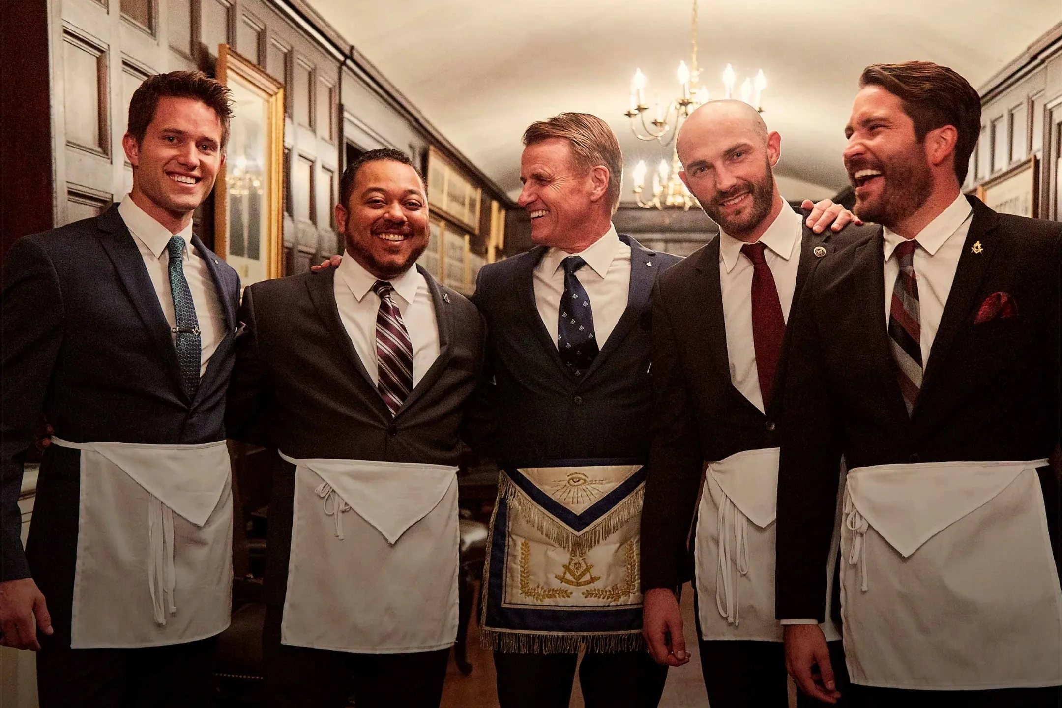 Brethren gathered in a New York Masonic Hall